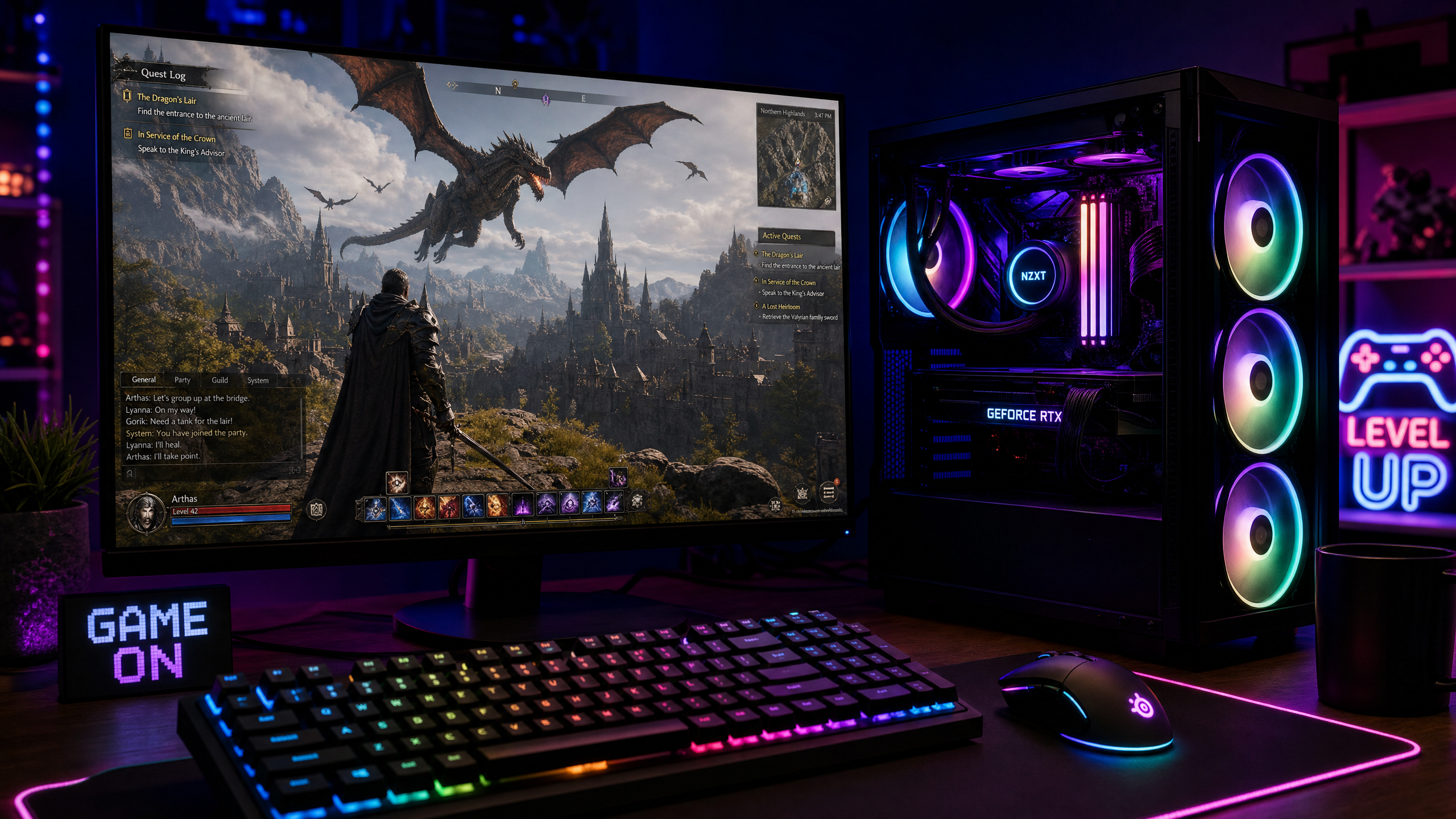 Fantasy RPG game on gaming PC