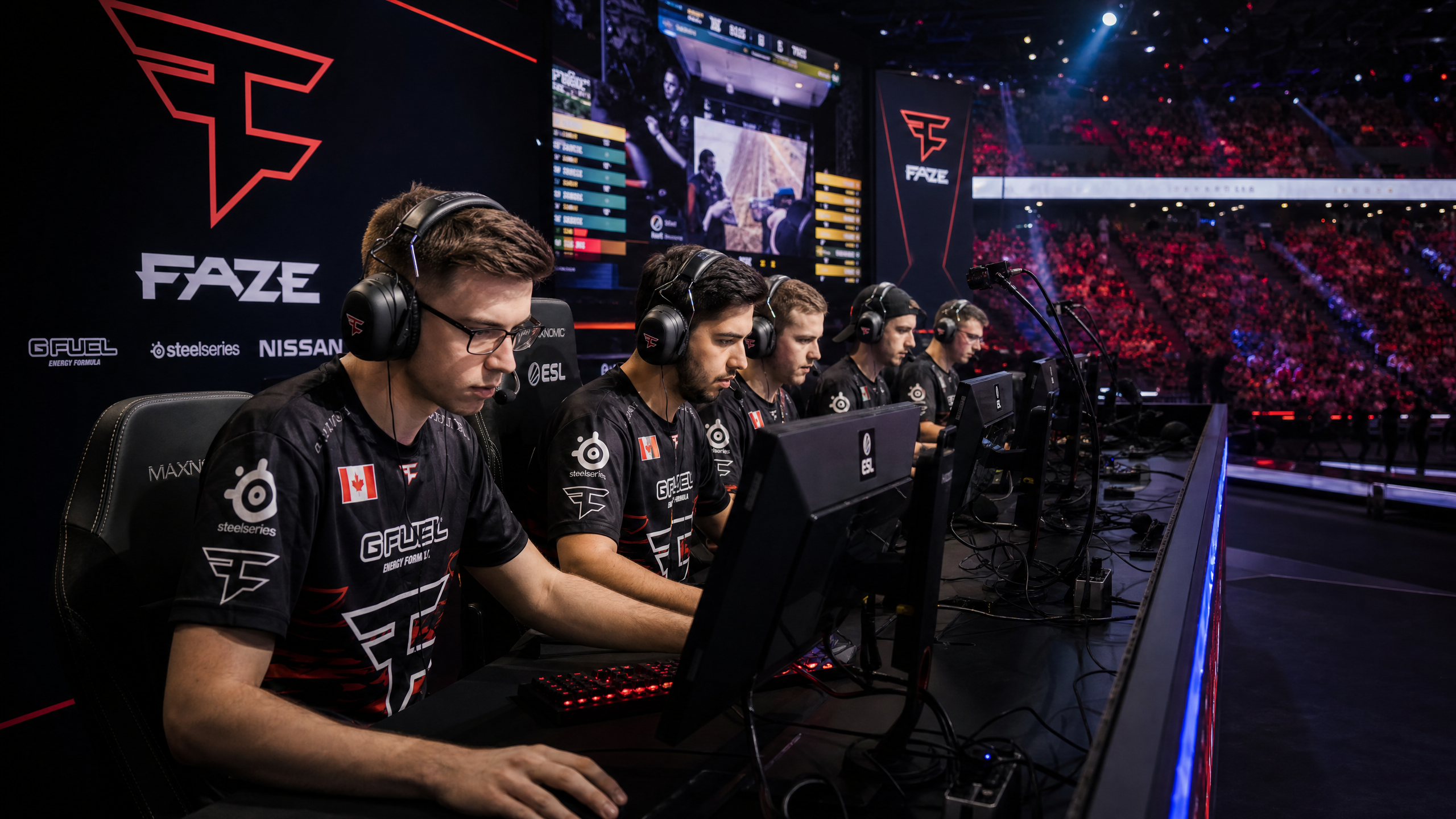 Esports team competing